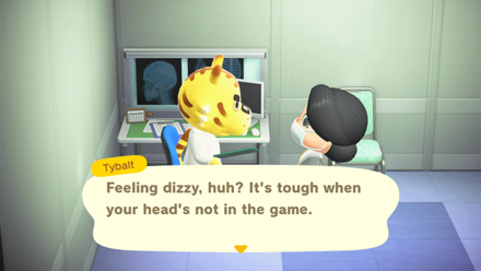 ACNH - Talking to the Doctor at the hospital