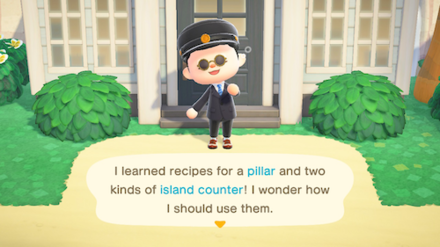 ACNH - A resident learns about counters and pillars