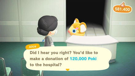 ACNH - Donating Poki to build the patient ward