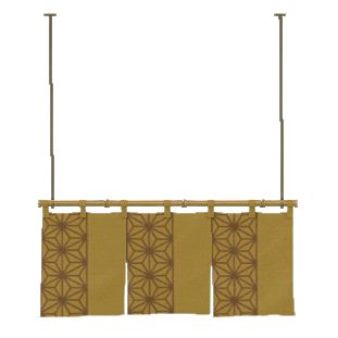 The Hemp Leaves (Asanoha) version of Horizontal Split Curtains