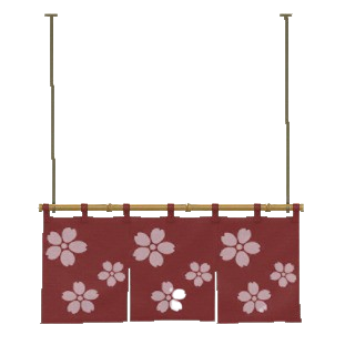 The Cherry Blossoms version of Horizontal Split Curtains