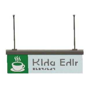 The Coffee version of Hanging Guide Sign