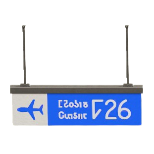 The Blue version of Hanging Guide Sign