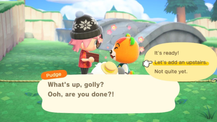 ACNH - Asking villager to add a second floor to their vacation home