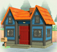 ACNH - Log Cabin Blue and Black Panel Siding