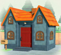 ACNH - Log Cabin Blue Brick Exterior