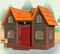 ACNH - Log Cabin Brown Brick Exterior