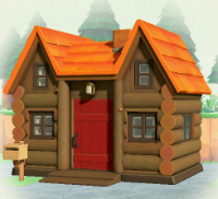 ACNH - Log Cabin Dark Brown Log Exterior