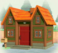 ACNH - Log Cabin Green and Brown Panel Siding