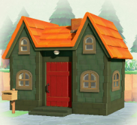 ACNH - Log Cabin Green Brick Exterior