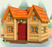 ACNH - Log Cabin Light Brown Log Exterior