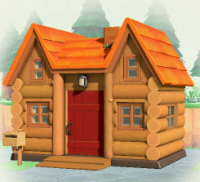 ACNH - Log Cabin Natural Log Exterior