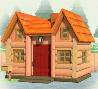 ACNH - Log Cabin Pink Log Exterior