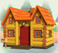ACNH - Log Cabin Yellow Log Exterior