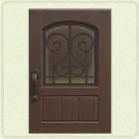 ACNH - Rectangular Dark Brown Iron Grill Door