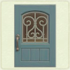 ACNH - Rectangular Pale Blue Iron Grill Door