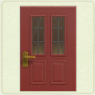 ACNH - Rectangular Red Vertical Panes Door