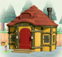 ACNH - Cottage Yellow and Green Woodwork