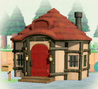 ACNH - Cottage Pink and Black Woodwork