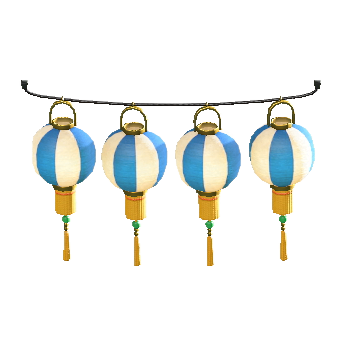 The Blue and White Stripes version of Festival Lantern Set