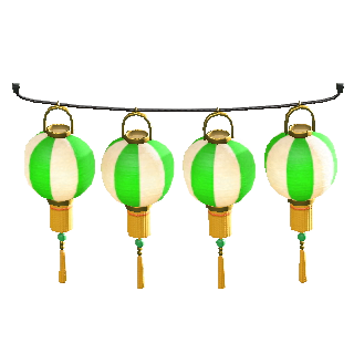 The Green and White Stripes version of Festival Lantern Set