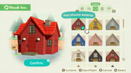 ACNH - Roof Options Menu