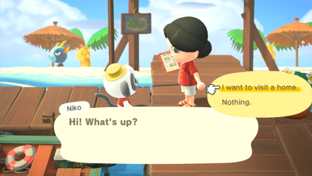 ACNH - A resident talks to Niko