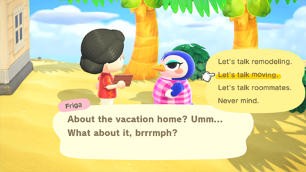 ACNH - Talk to the Villager and Select Let