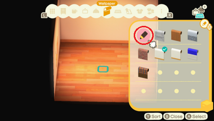 ACNH - Click on the Custom Design Icon