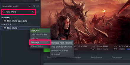 New World - Restore Hidden Game