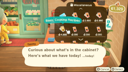 ACNH - Basic Cooking Recipes