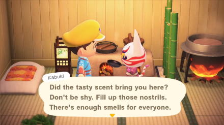 ACNH - Villager at the Kitchen