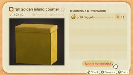 Tall Golden Island Counter Image