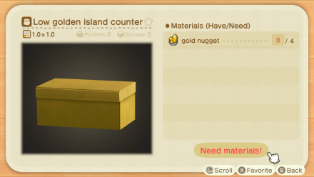 Low Golden Island Counter Image