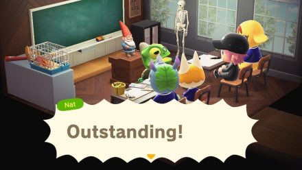 ACNH - Nat shouting at a lecture