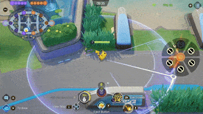 Pokemon UNITE - Pikachu Luring Audino Inside Grass Using Thunder Shock