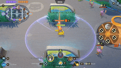 Pokemon UNITE - Pikachu Using Electroweb on Greedent to Score a Goal