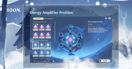 Genshin - Energy Amplifier Fruition - Add Irminsul Fruits to the Energy Amplifier