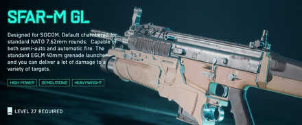 Battlefield 2042 - SFAR-M GL Weapon Info