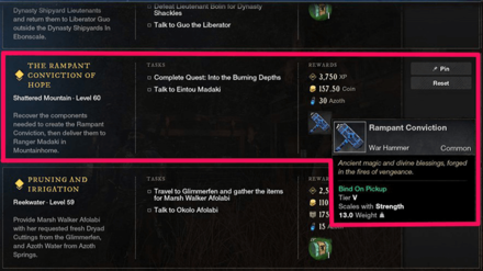 New World - 580 GS Weapon Quests