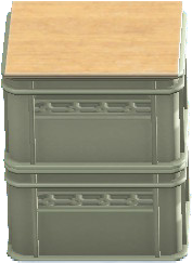 The Gray version of Stacked Bottle Crates