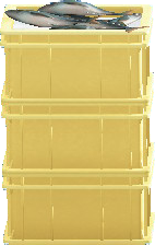 The Yellow version of Stacked Fish Containers