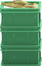 The Green version of Stacked Fish Containers