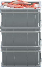 The Gray version of Stacked Fish Containers
