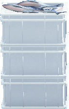 The White version of Stacked Fish Containers