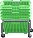 The Green version of Stacked Shopping Baskets