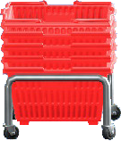 The Red version of Stacked Shopping Baskets