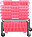 The Pink version of Stacked Shopping Baskets
