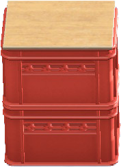 The Red version of Stacked Bottle Crates