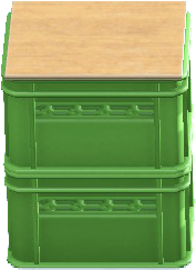 The Green version of Stacked Bottle Crates